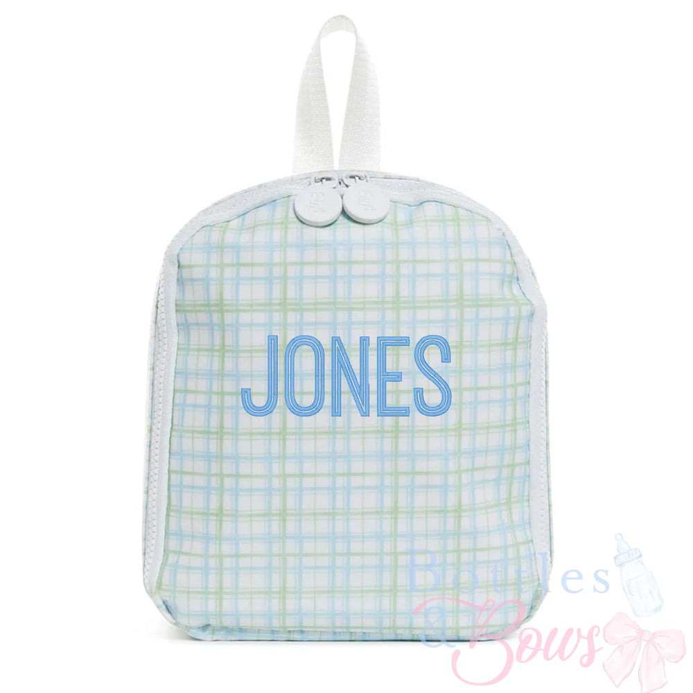 Green & Plaid Embroidered Lunchbox
