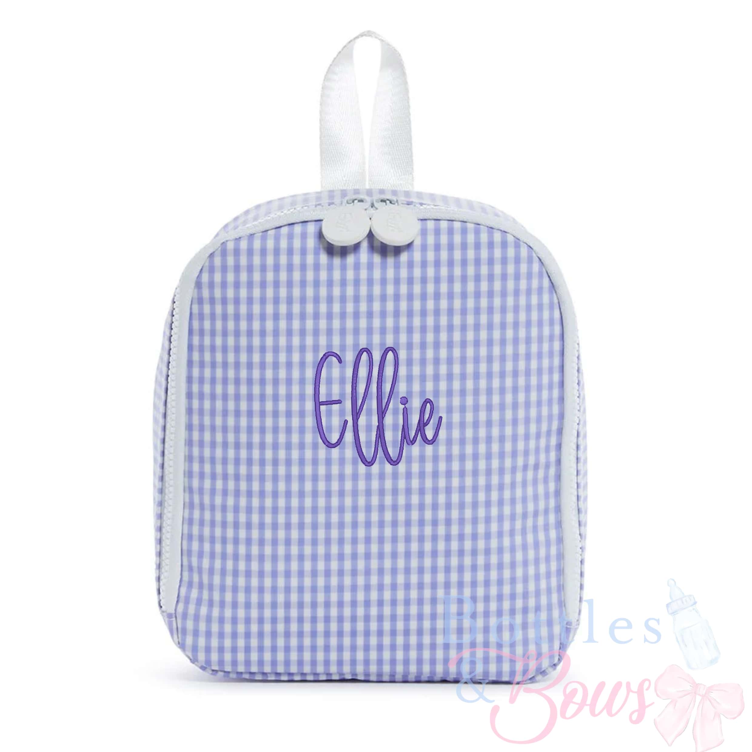 Lilac Gingham Embroidered Lunchbox - Thumbnail 3