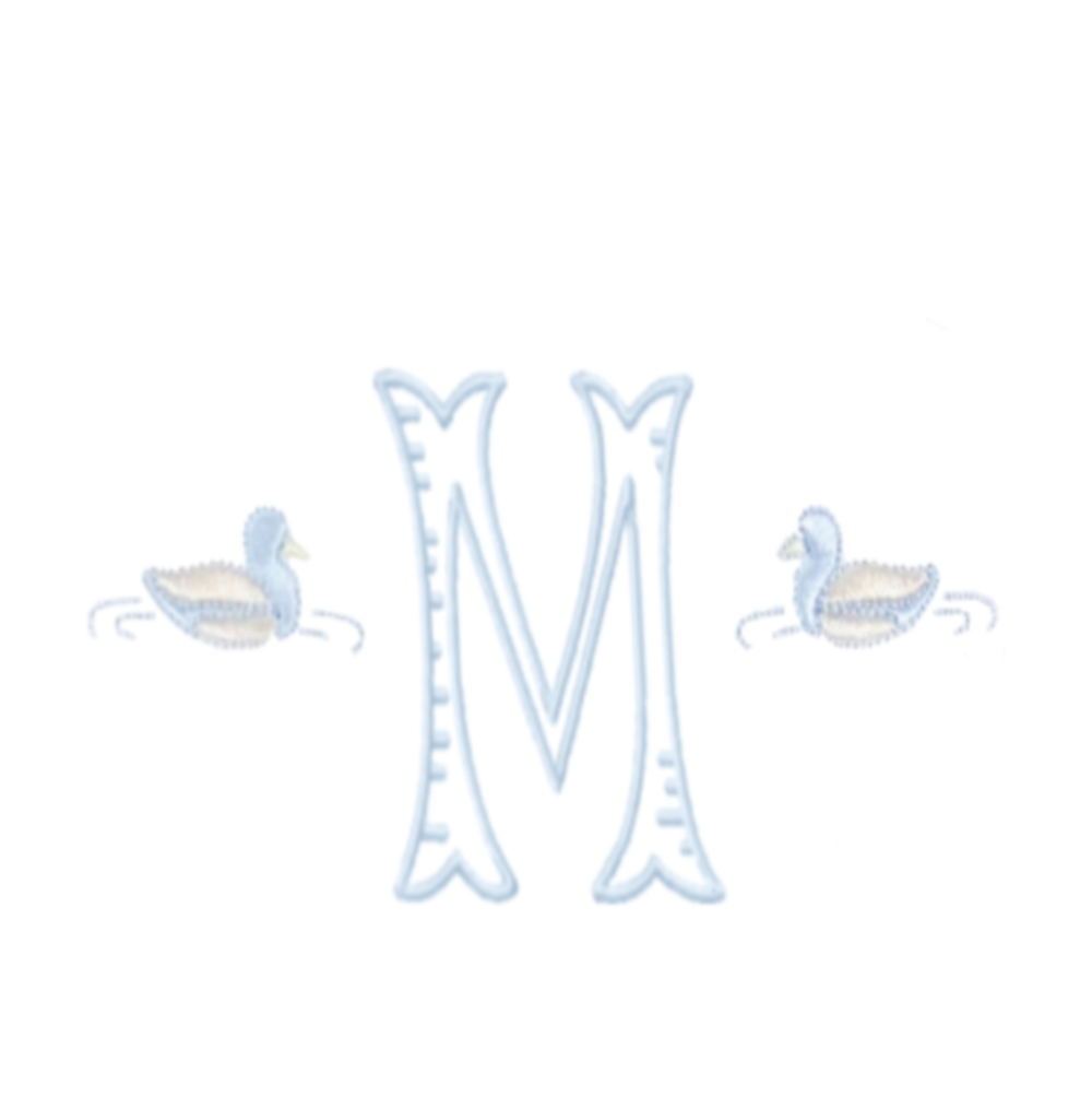 Intitial & Mallards Embroidery Design