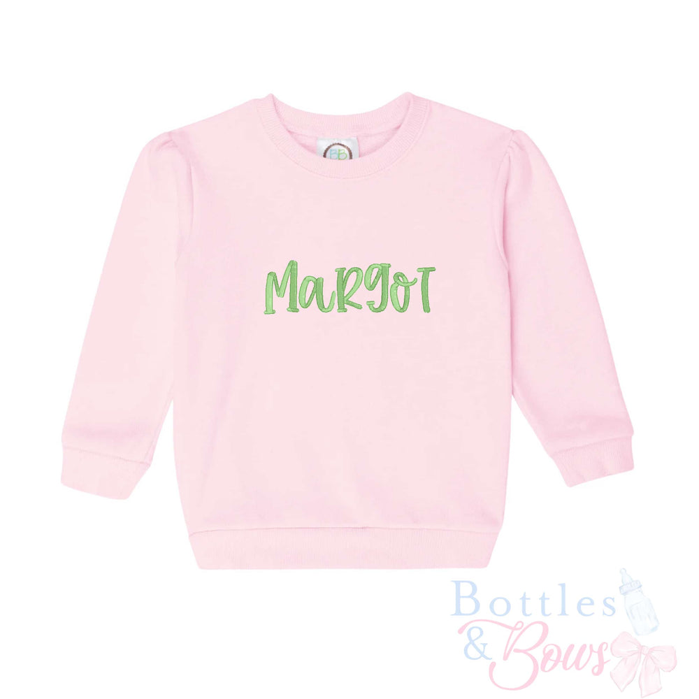 Light Pink Embroidered Sweatshirt