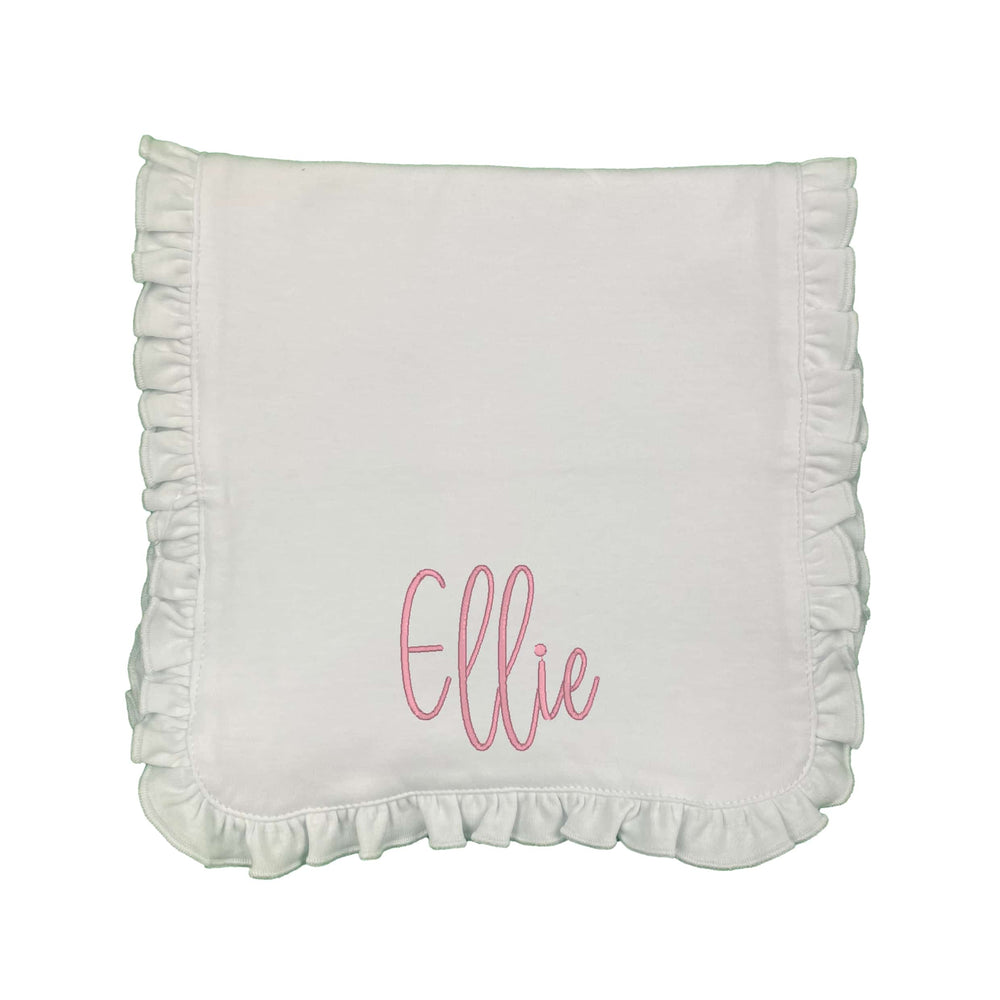 Script Name Embroidered Burp Cloth