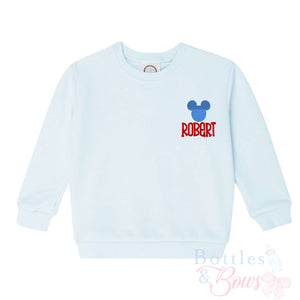 Light Blue Embroidered Sweatshirt