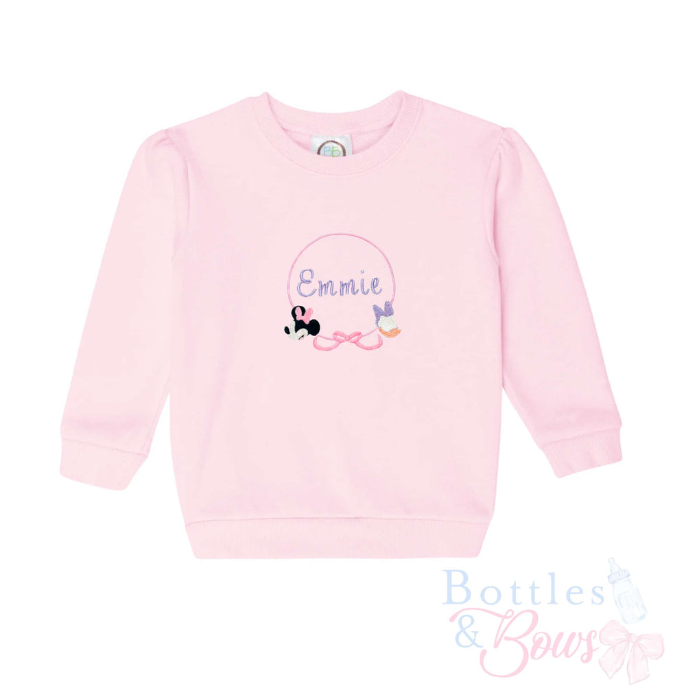 Light Pink Embroidered Sweatshirt
