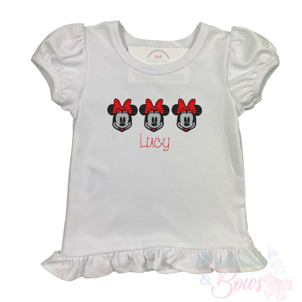 Mouse Trio Embroidered Shirt