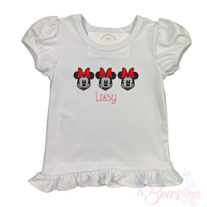 Mouse Trio Embroidered Shirt