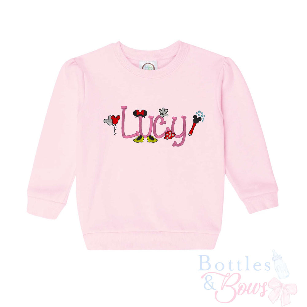 Light Pink Embroidered Sweatshirt