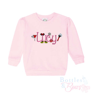 Light Pink Embroidered Sweatshirt