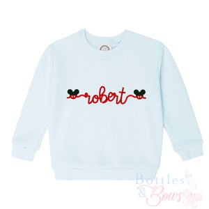 Light Blue Embroidered Sweatshirt