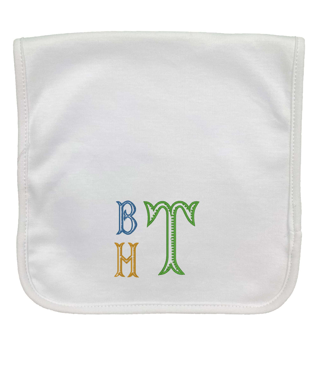 Embroidered Initial Burp Cloth