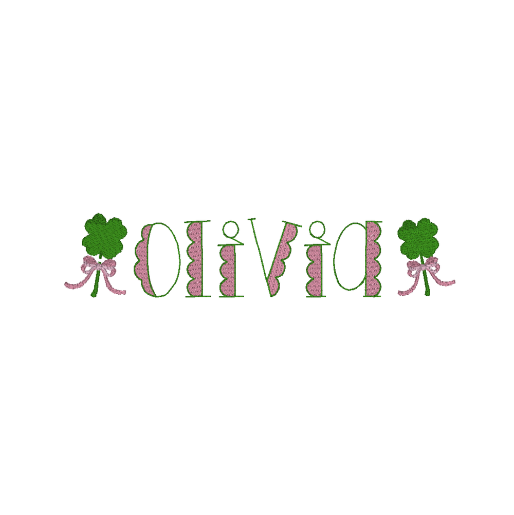 Shamrock Name Embroidery Design