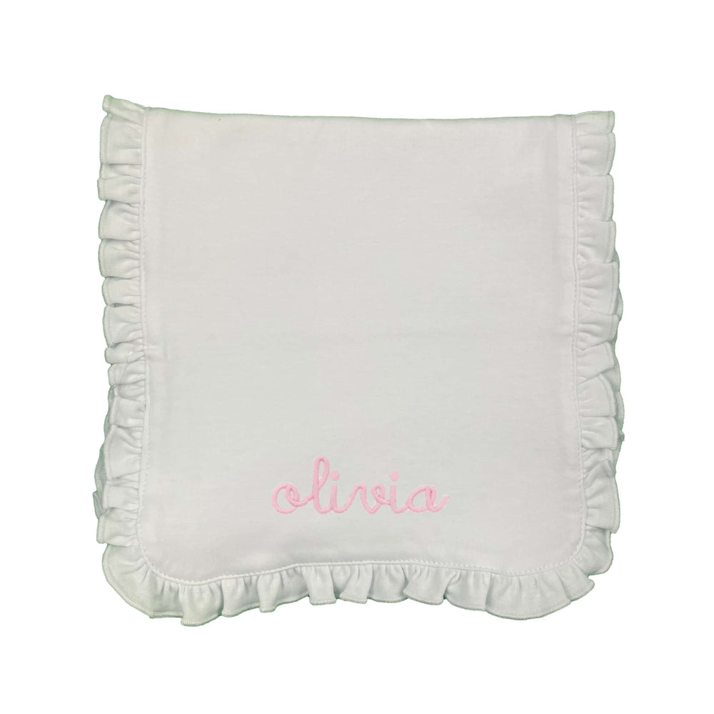 Script Name Embroidered Burp Cloth