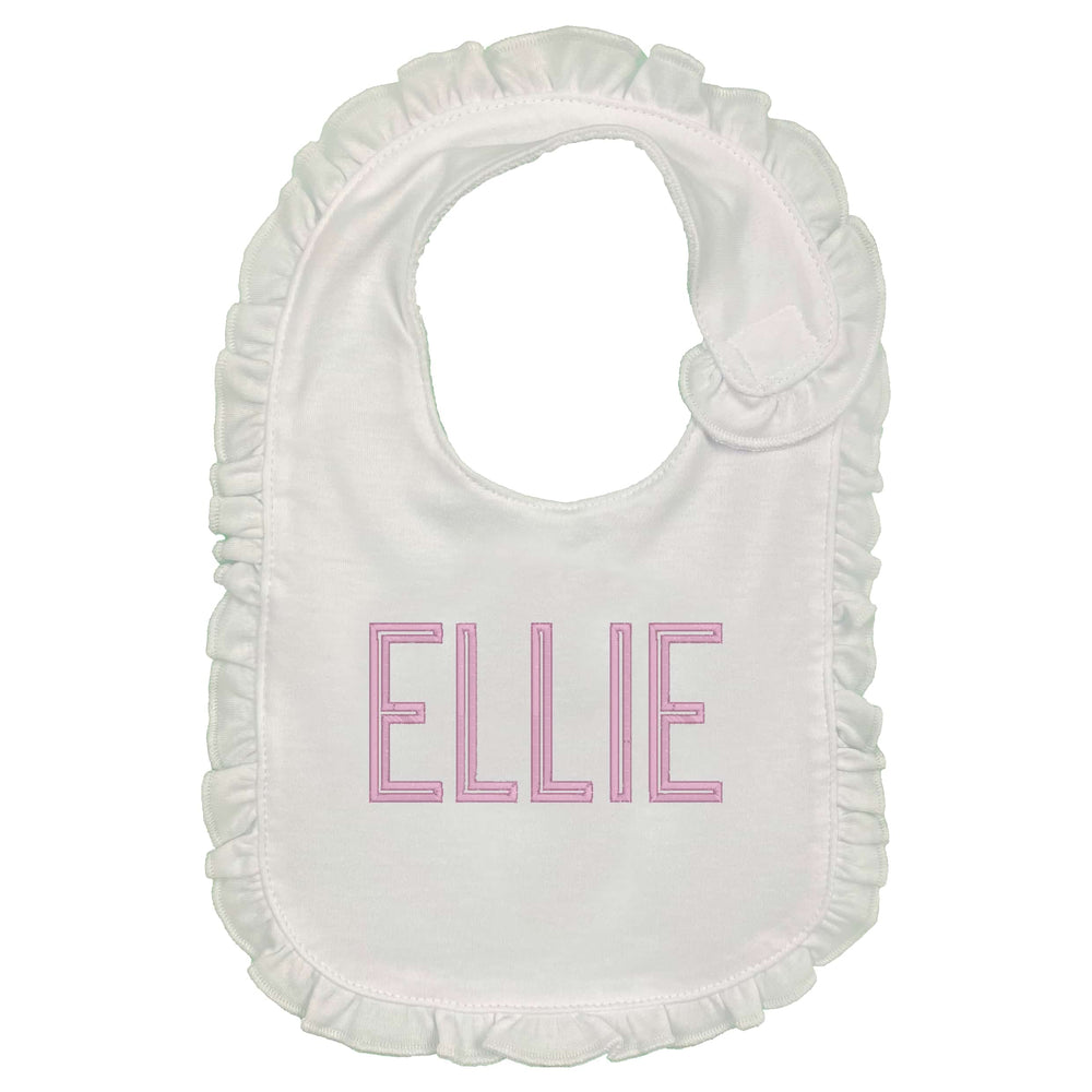 Outline Name Embroidered Bib