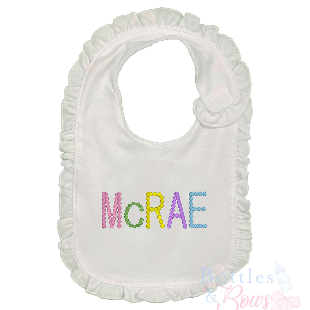 Colorful Embroidered Name Bib