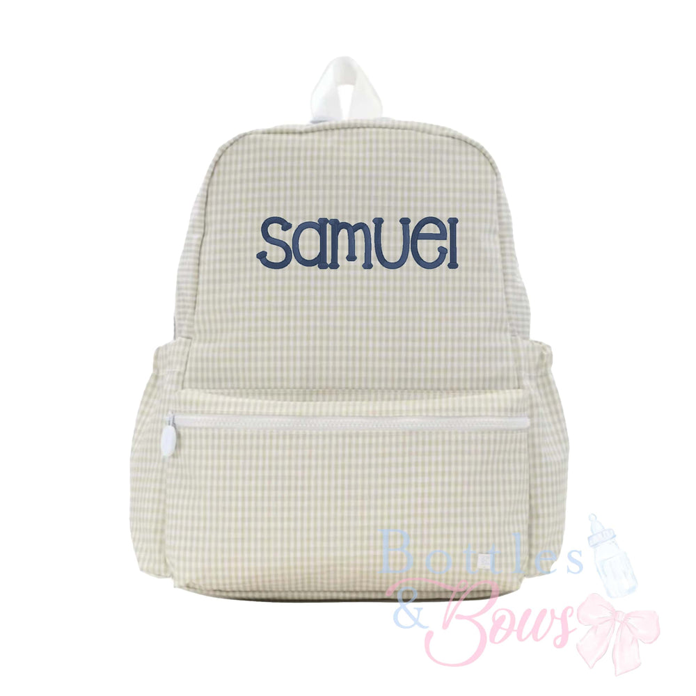 Pearl Grey Embroidered Backpack