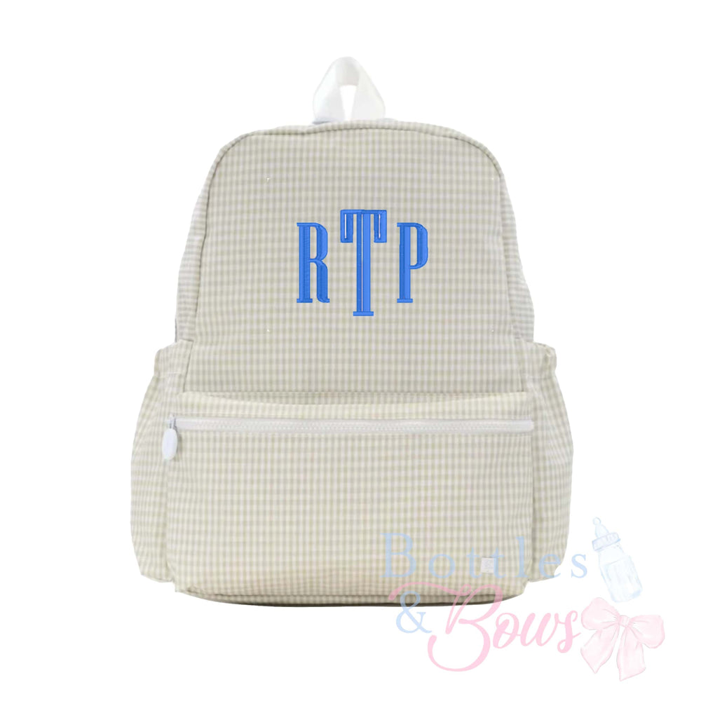 Pearl Grey Embroidered Backpack