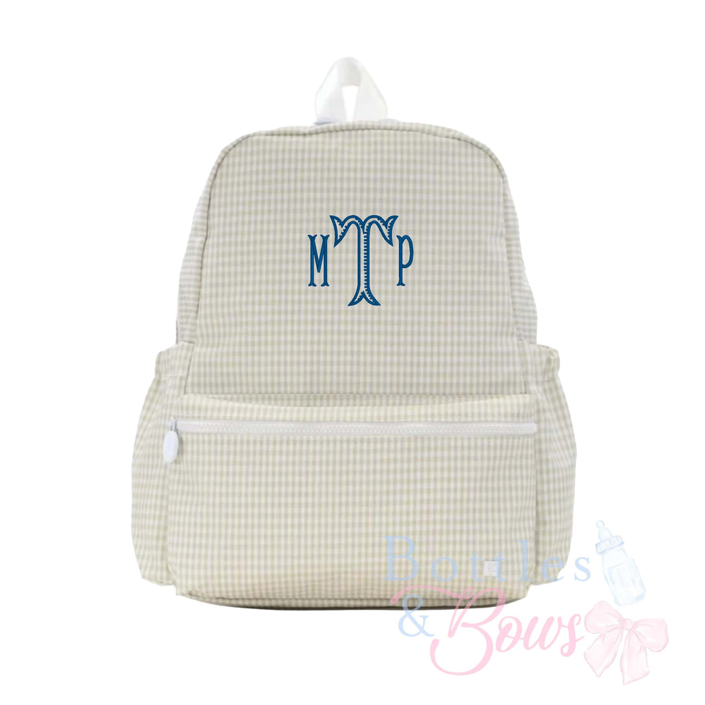 Pearl Grey Embroidered Backpack