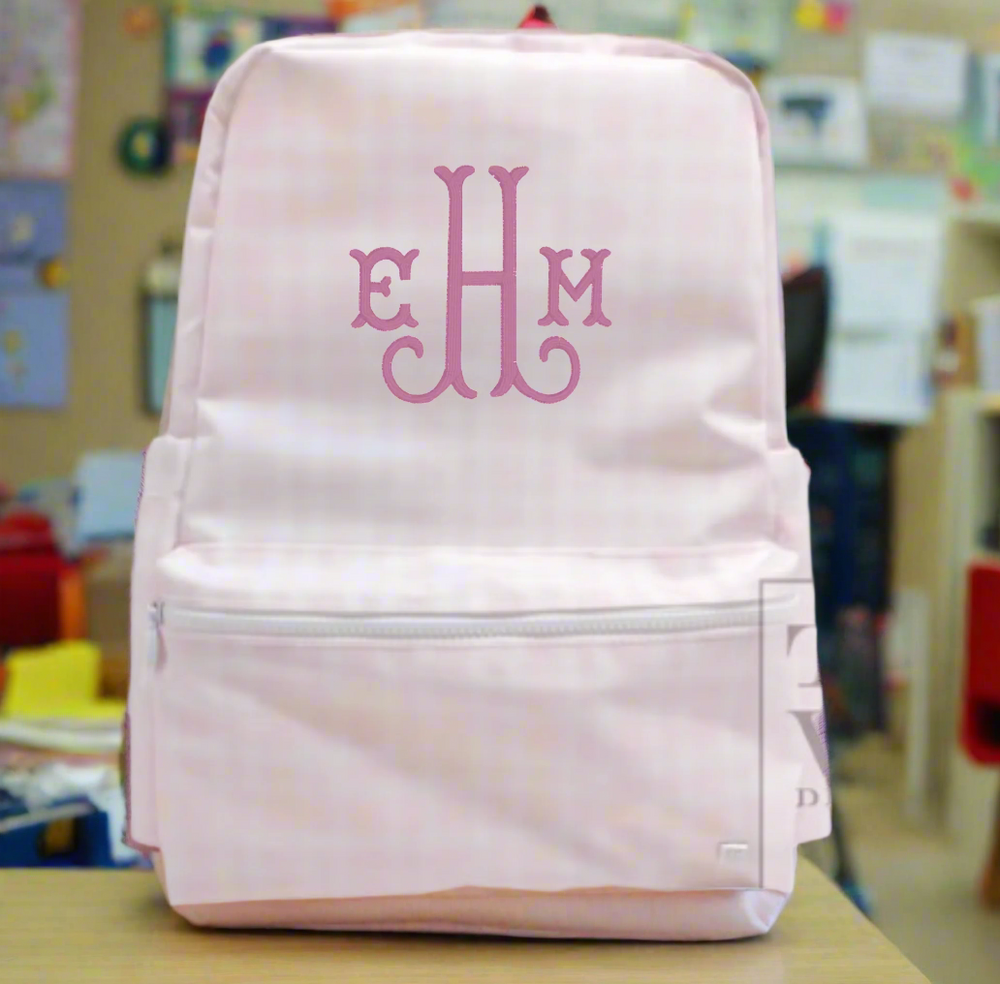 Pink Plaid Gingham Backpack