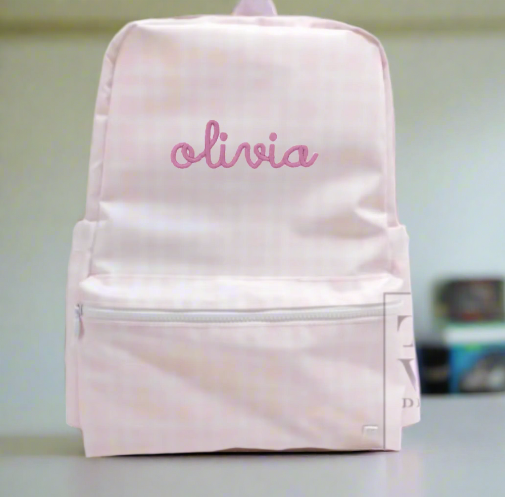 Pink Plaid Gingham Backpack