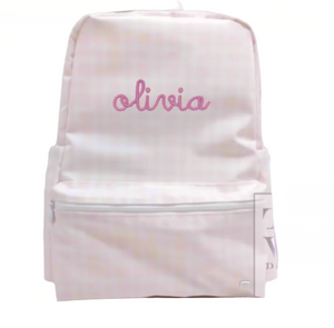 Pink Plaid Gingham Backpack
