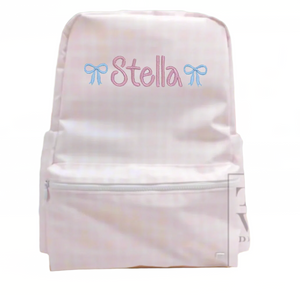 Pink Plaid Gingham Backpack