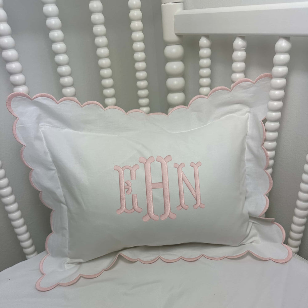 Pink Nursery Pillow with Monogram