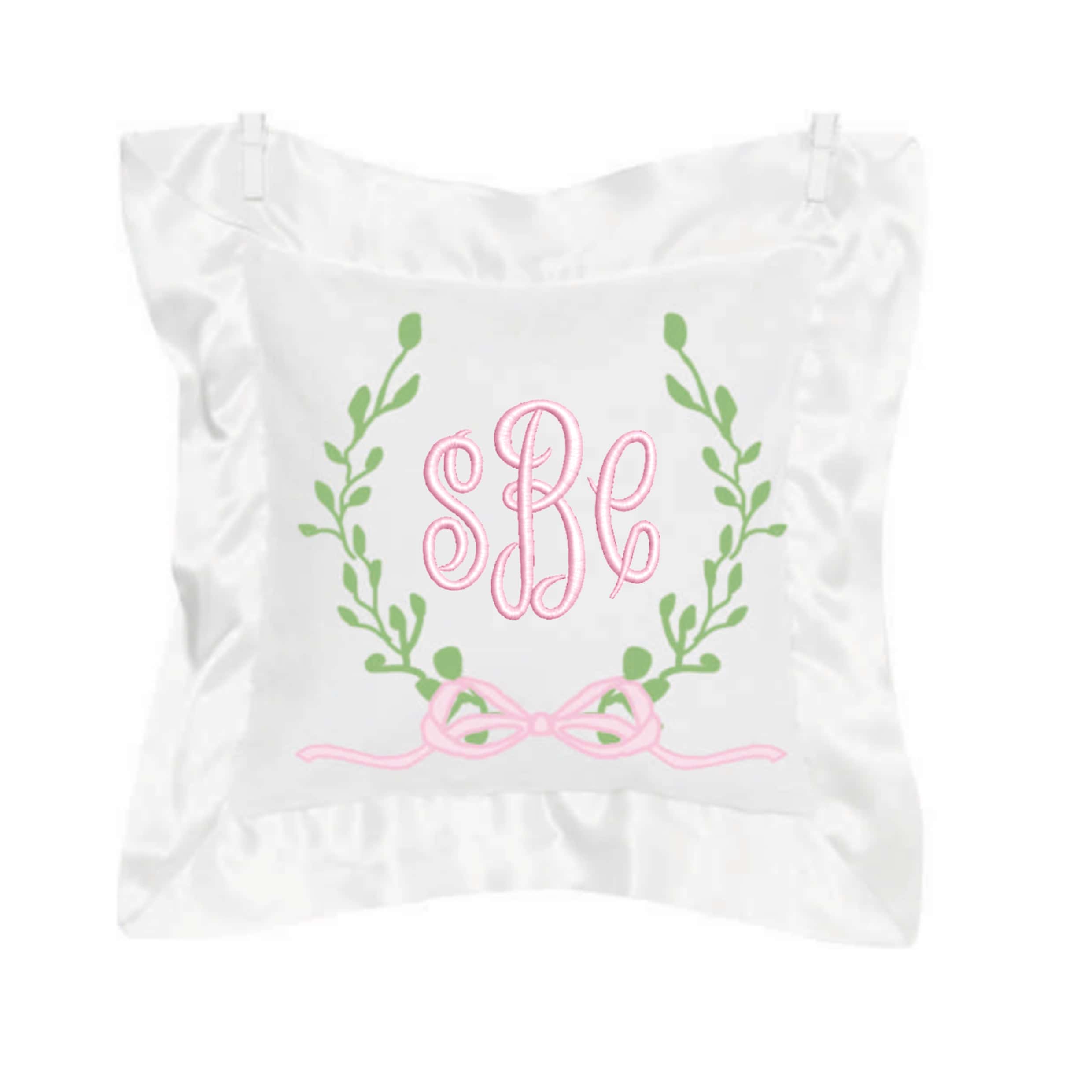 White & Pink Satin Pillow - Thumbnail 3