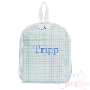 Green & Plaid Embroidered Lunchbox