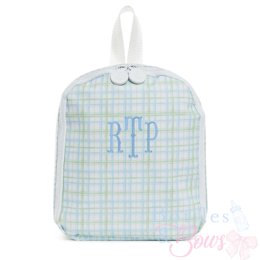 Green & Plaid Embroidered Lunchbox