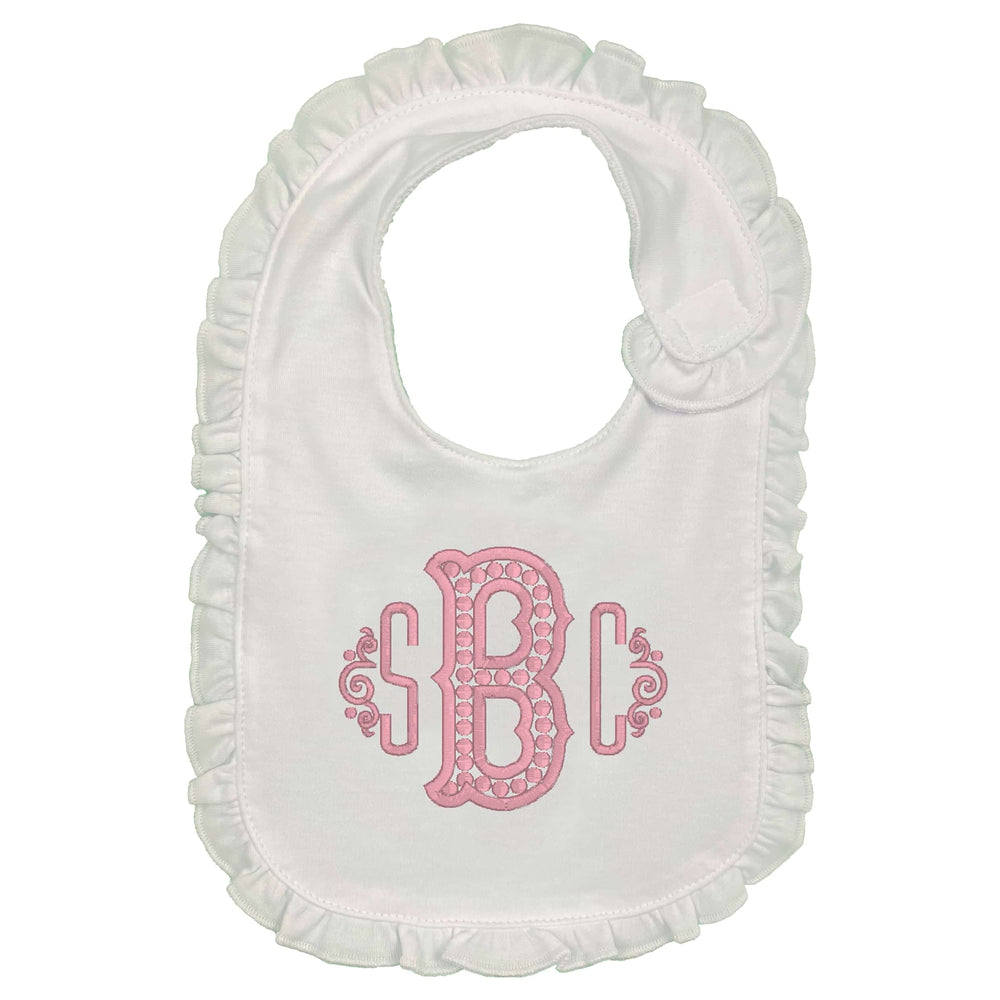 Dotted Initial Embroidered Bib