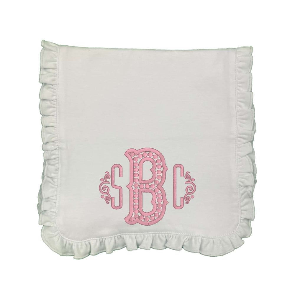 Dotted Initial Embroidered Burp Cloth