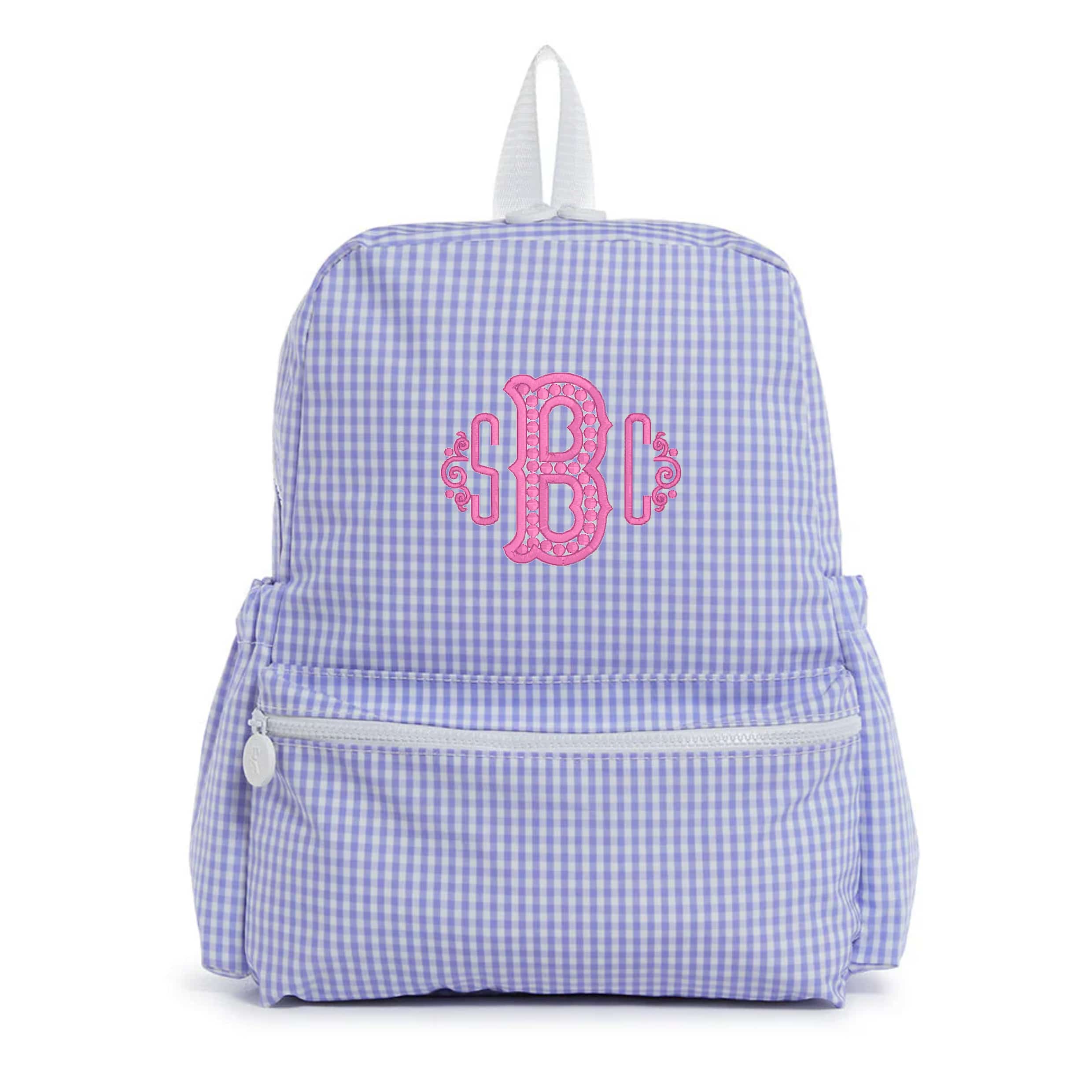 Lilac Gingham Embroidered Backpack - Thumbnail 2