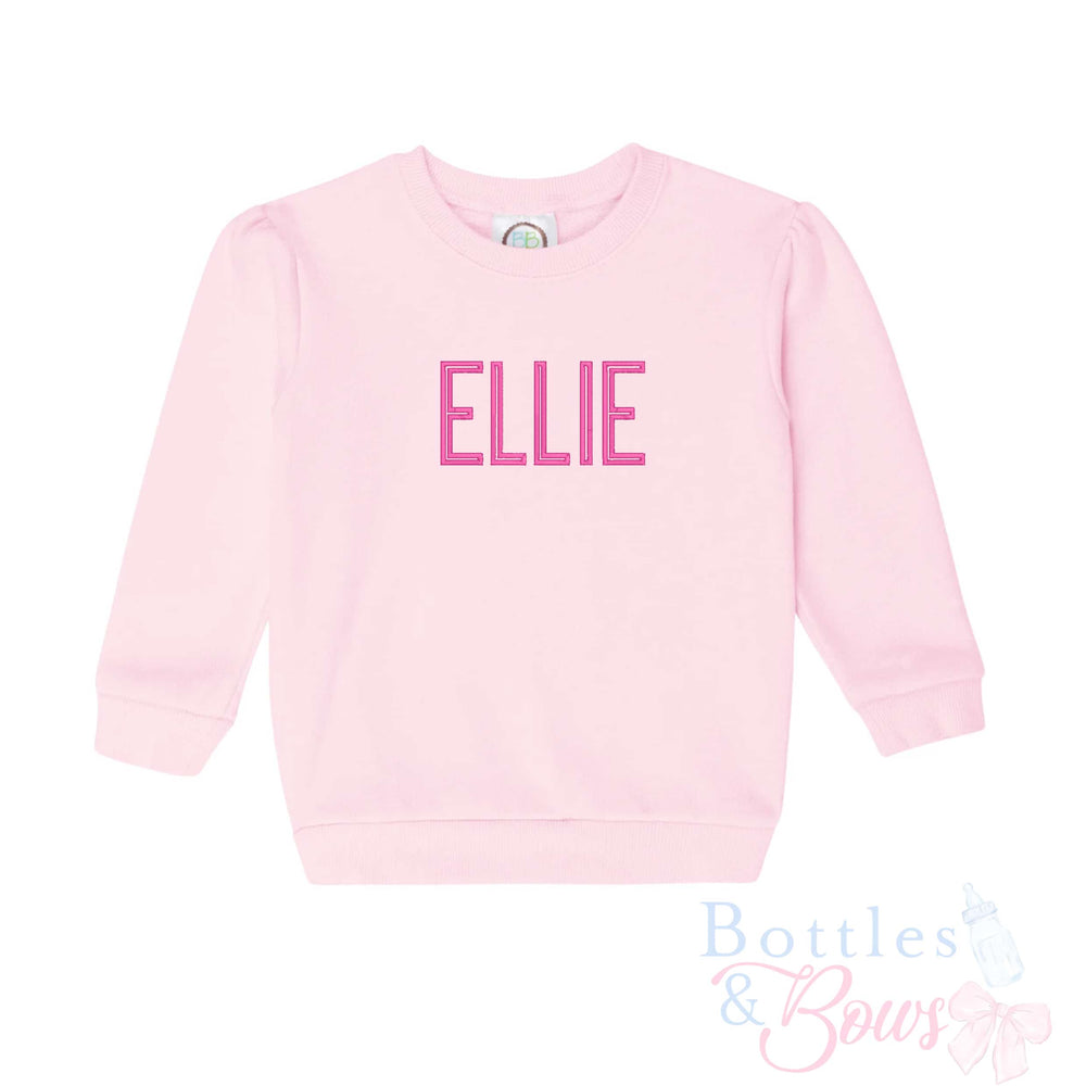 Light Pink Embroidered Sweatshirt