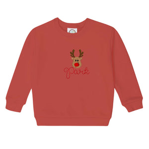 Boys Red Embroidered Sweatshirt