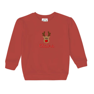 Girls Red Embroidered Sweatshirt
