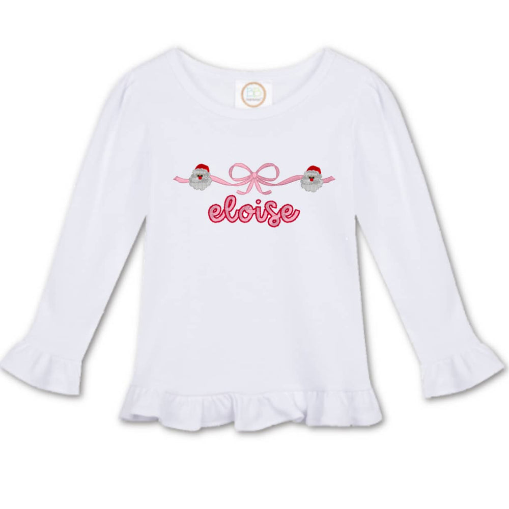 Santa Bow Embroidered Shirt