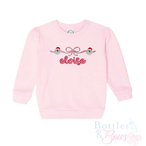 Light Pink Embroidered Sweatshirt