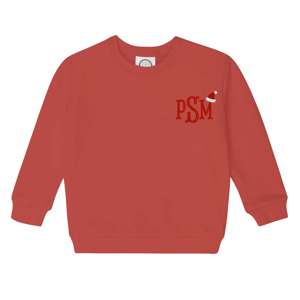 Boys Red Embroidered Sweatshirt