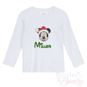 Christmas Mouse Embroidered Shirt