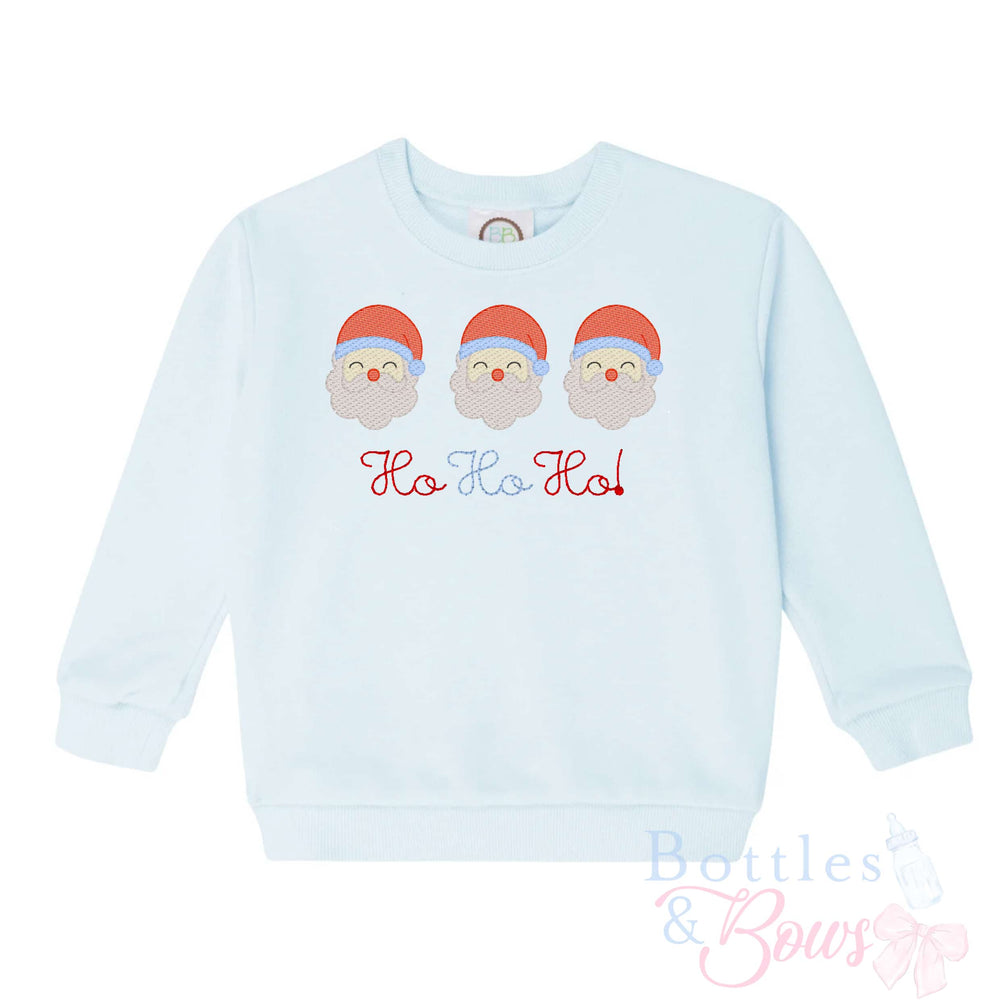 Light Blue Embroidered Sweatshirt