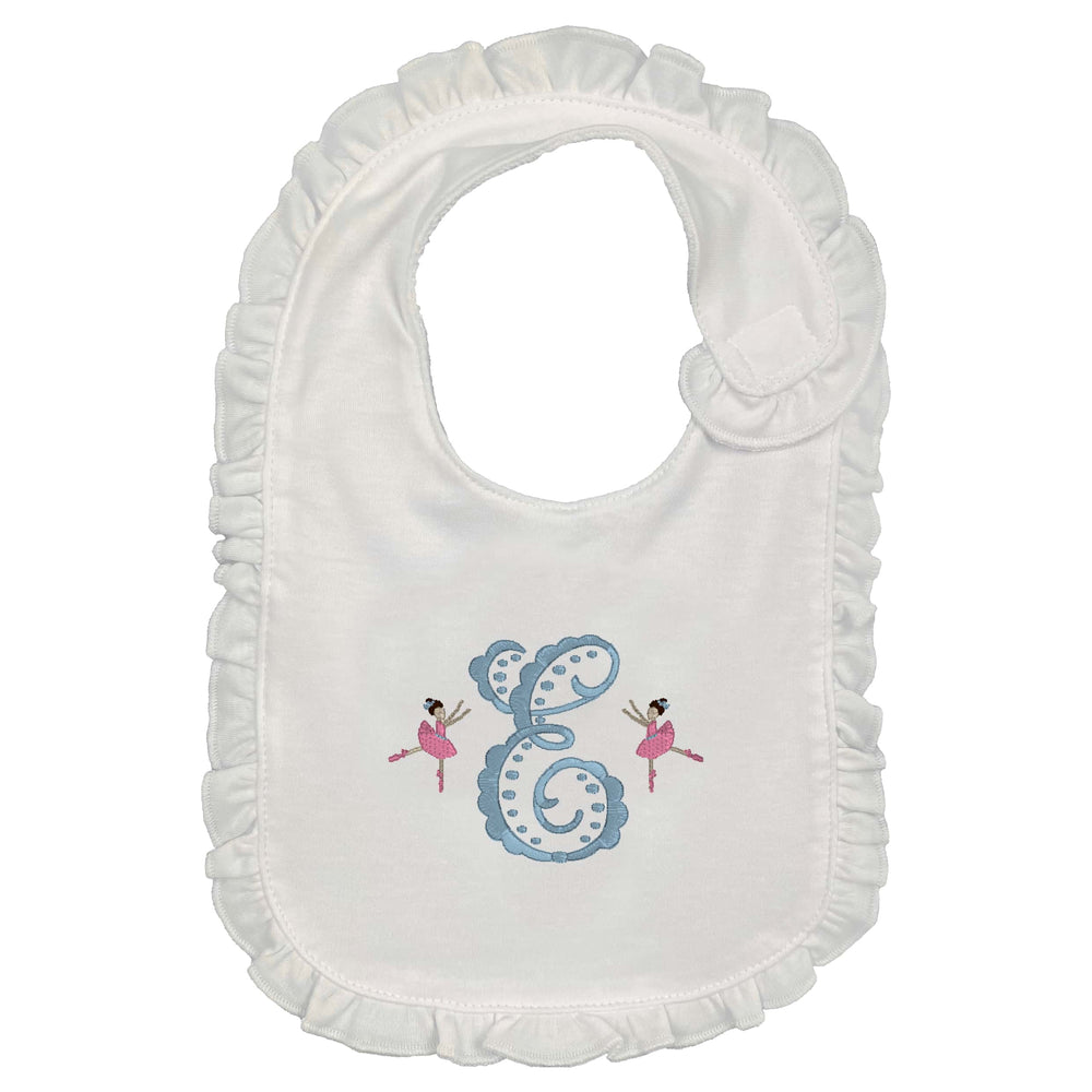 Ballet Initial Embroidered Bib