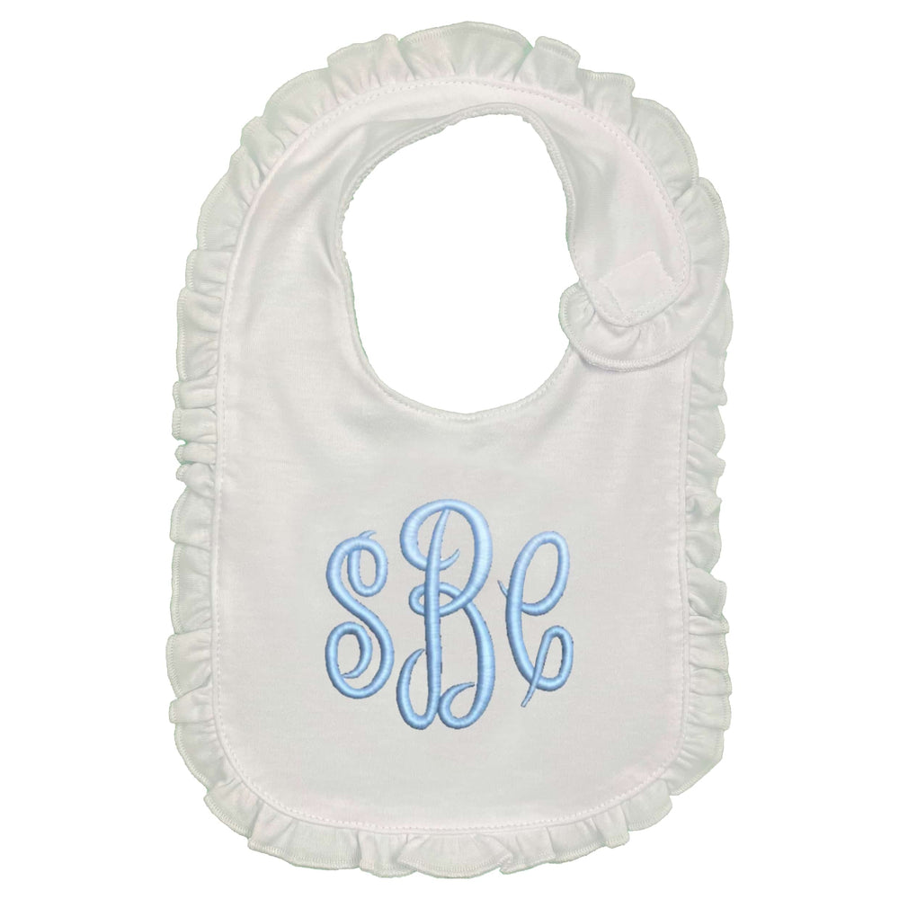 Script Initials Embroidered Bib