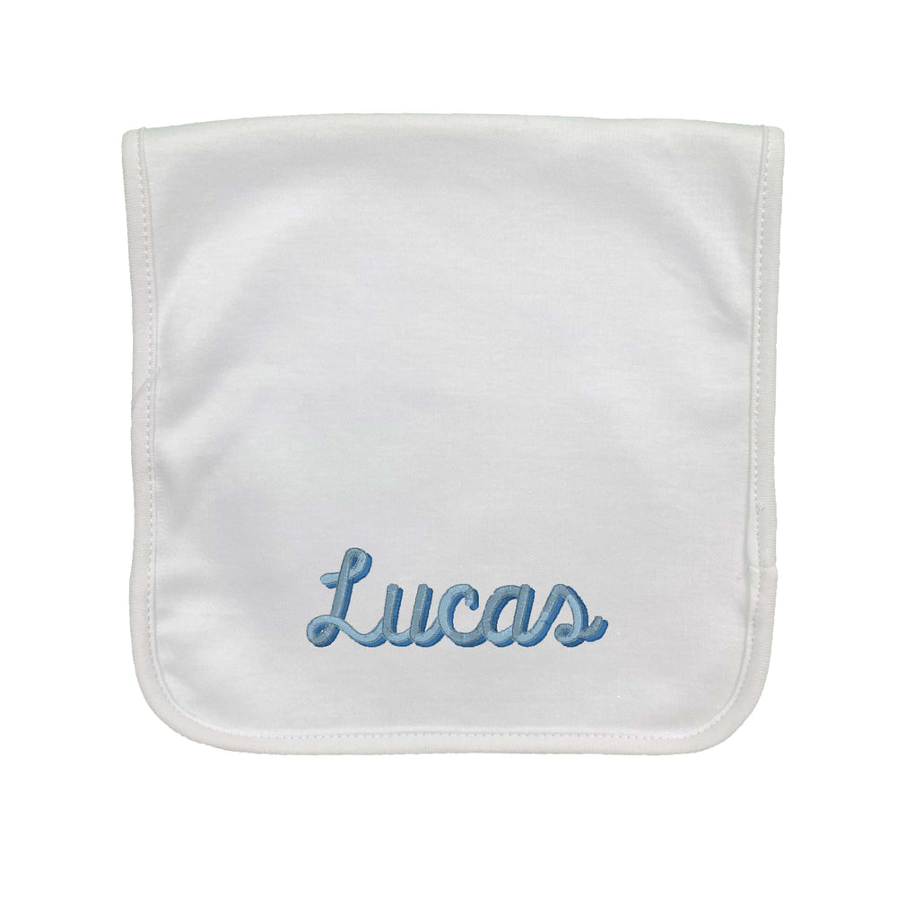 Two Toned Embroidered Burp Cloth