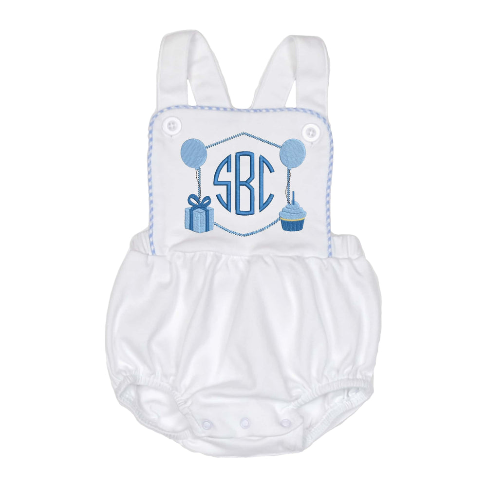 Birthday Initial Gingham Sunsuit