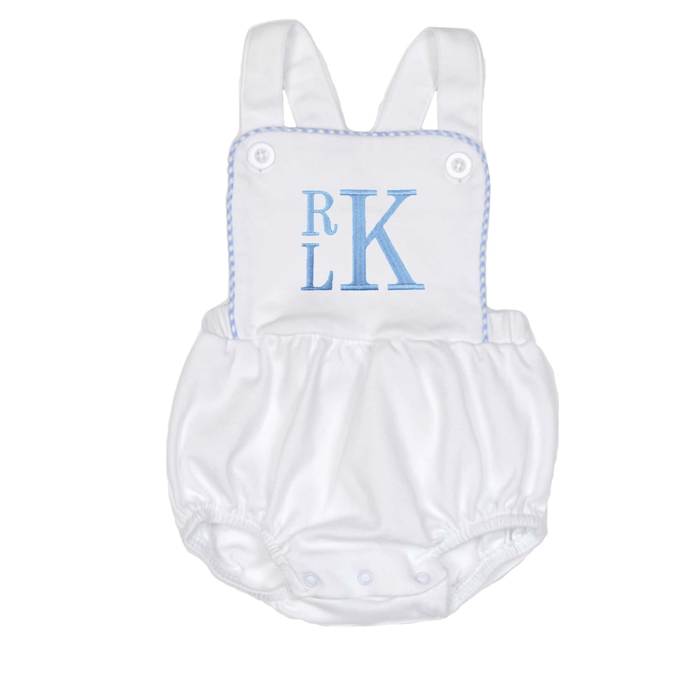 Block Font Initial Gingham Sunsuit