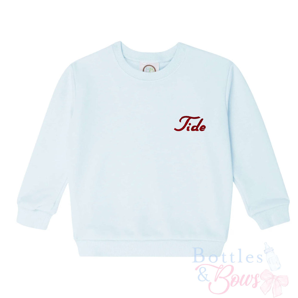 Light Blue Embroidered Sweatshirt