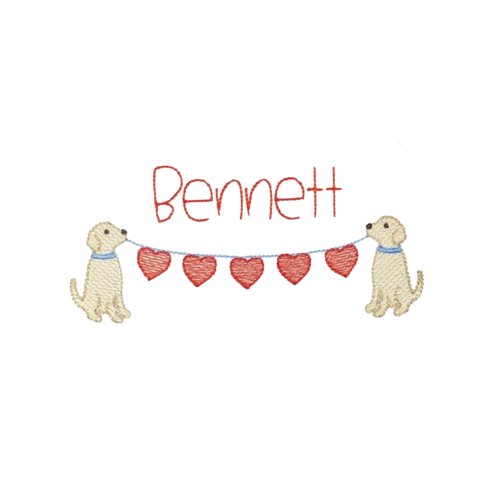 Valentine Dogs Embroidery Design
