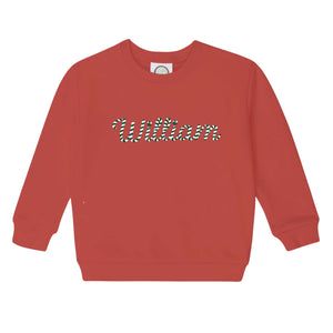 Boys Red Embroidered Sweatshirt