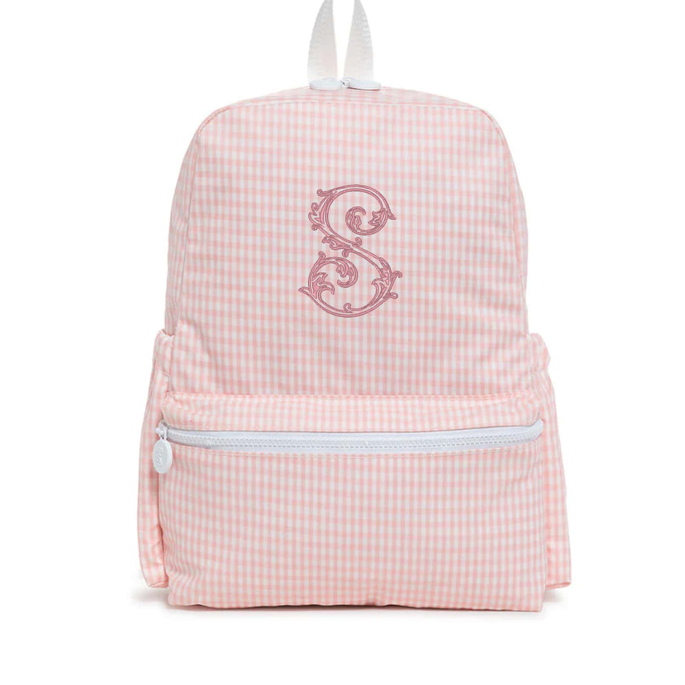 Vine Initial Embroidered Backpack