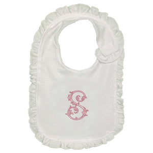 Vine Initial Embroidered Bib