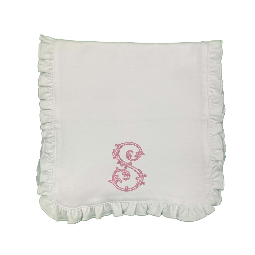 Vine Initial Embroidered Burp Cloth